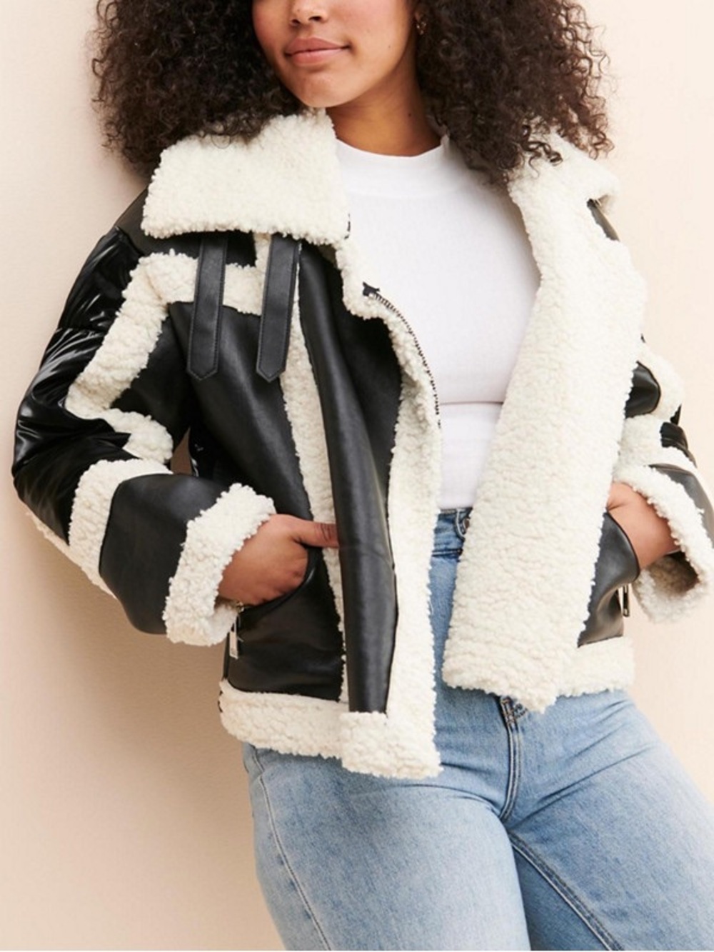 NVLT Vegan Leather Puffer Jacket - Black